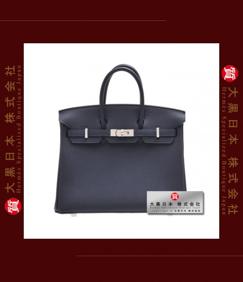 HERMES BIRKIN 25 (Pre-owned) - Bleu Nuit, Togo leather, Phw