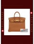 HERMES BIRKIN 25 (Pre-owned) - Gold / Jaune ambre, Togo leather, Matt Gold hardware