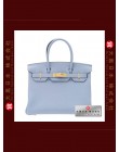 HERMES BIRKIN 30 (Pre-owned) Bleu lin / Linen blue, Togo leather, Ghw