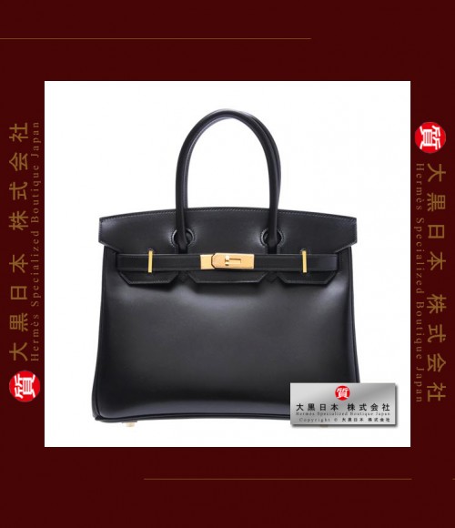 HERMES BIRKIN 30 (Pre-owned) - Black, Box calf leather, Ghw