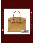 HERMES BIRKIN 30 (Pre-owned) Saffron, Ostrich leather, Phw