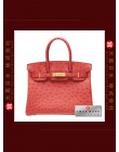 HERMES BIRKIN 30 (Pre-owned) Bougainvillier, Ostrich leather, Ghw