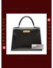 HERMES KELLY 28 (Pre-owned) Sellier, Black, Box calf leather, Ghw