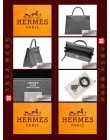 HERMES KELLY 35 (Pre-owned) - Retourne, Graphite, Togo leather, Phw