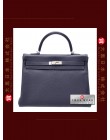 HERMES KELLY 35 (Pre-owned) - Retourne, Bleu nuit, Togo leather, Phw