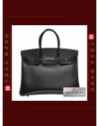 HERMES SO-BLACK BIRKIN 35 (Pre-owned) Box calf leather, Black hardware