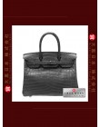 HERMES SO-BLACK BIRKIN 30 (Pre-owned) Matt alligator crocodile skin, Black hardware